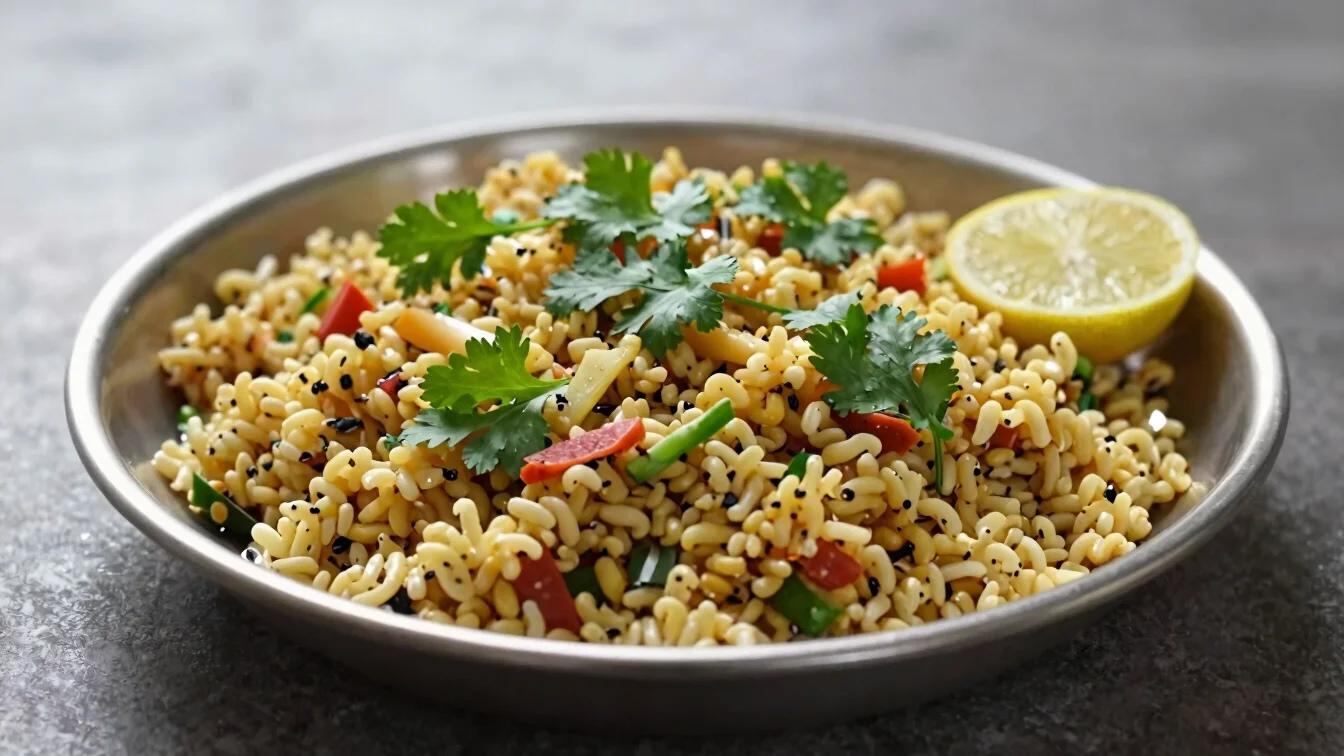 Natural window light falling on a freshly plated North Indian veg